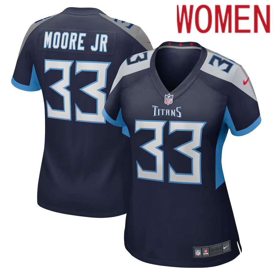 Women Tennessee Titans 33 A.J. Moore Jr. Nike Navy Player Game NFL Jersey